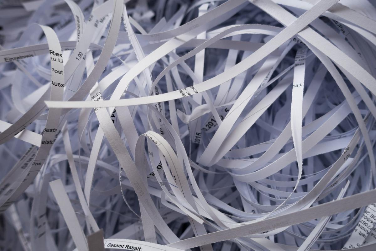 Shredded paper ready to be reused.